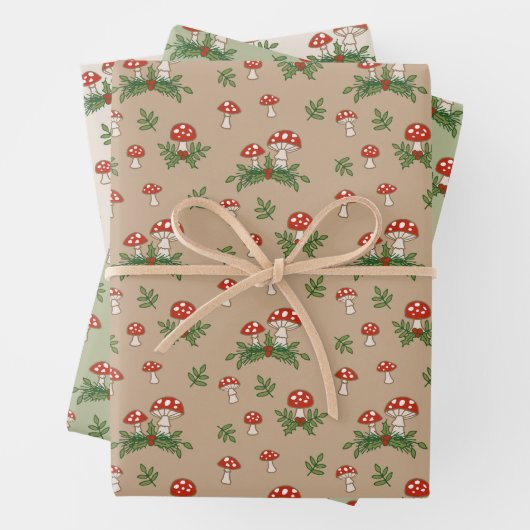 Holiday Mushrooms Geschenkpapier Set (Beispiel)