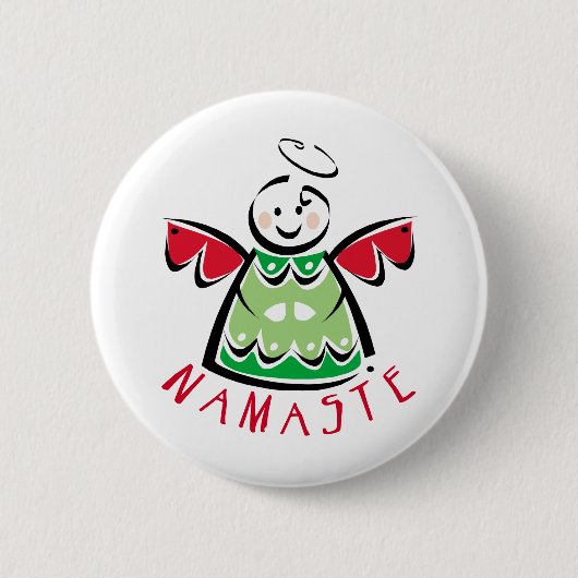 Holiday Namaste Angel Button (Vorderseite)
