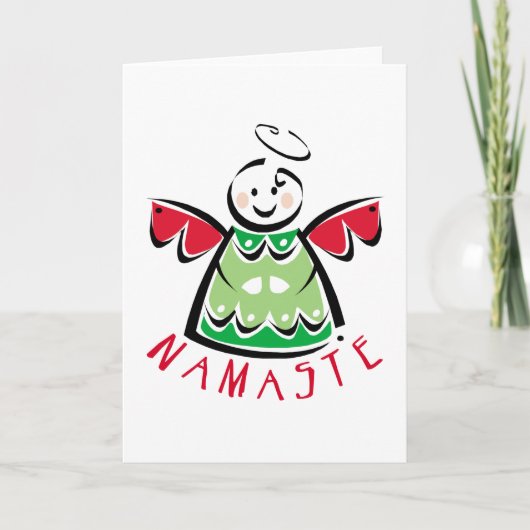 Holiday Namaste Angel Feiertagskarte (Vorderseite)