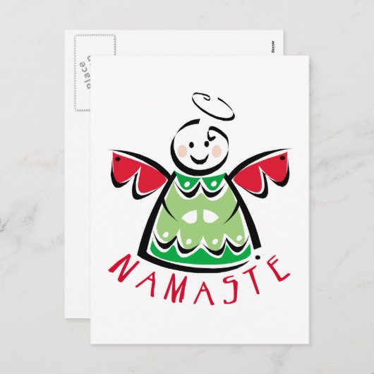 Holiday Namaste Angel Feiertagspostkarte (Vorne/Hinten)