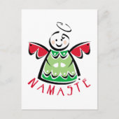 Holiday Namaste Angel Feiertagspostkarte (Vorderseite)
