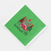 Holiday Napkins Design "Wonderful Time" Serviette (Ecke)
