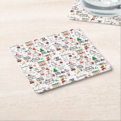 Holiday Napkins - Festliche Weihnachts-Redewendung Rechteckiger Pappuntersetzer (angewinkelt)