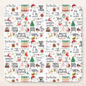 Holiday Napkins - Festliche Weihnachts-Redewendung Rechteckiger Pappuntersetzer (Vorderseite)