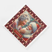 Holiday Napkins Mr & Mrs Claus Weihnachtsbaumen Serviette (Ecke)
