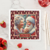 Holiday Napkins Mr & Mrs Claus Weihnachtsbaumen Serviette (Beispiel)