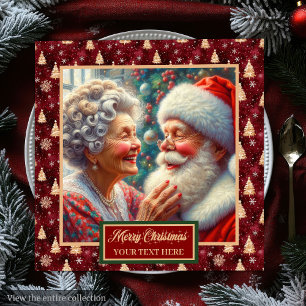 Holiday Napkins Mr & Mrs Claus Weihnachtsbaumen Serviette