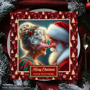 Holiday Napkins Red Gold Green Weihnachtsdesign Serviette