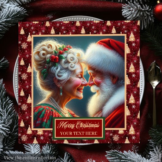 Holiday Napkins Red Gold Green Weihnachtsdesign Serviette