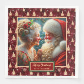 Holiday Napkins Weihnachtsbaumen Red Gold Green Serviette (Vorderseite)