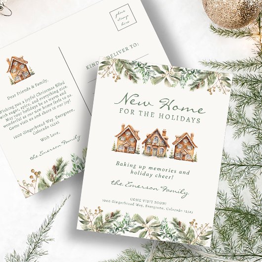 Holiday New Zuhause Postcard Ankündigungspostkarte