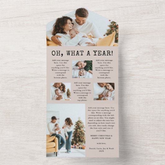 Holiday Newsletter Trifold-Karte All In One Einladung (Innen Boden)