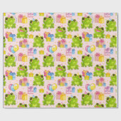 Holiday niedlich Cartoon Frosch Geschenkpapier (Flach)