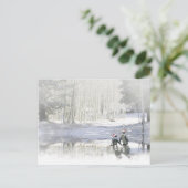 Holiday Niedlich Penguins Skaten Postkarte (Stehend Vorderseite)