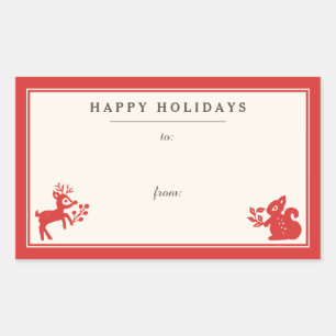 Holiday Nordic Folk Art Geschenk Aufkleber