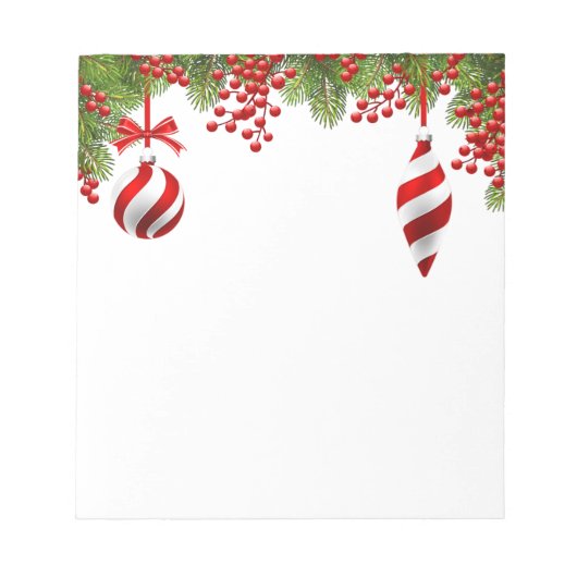 Holiday Notepad-Fir Bough Ornaments Notizblock (Vorderseite)