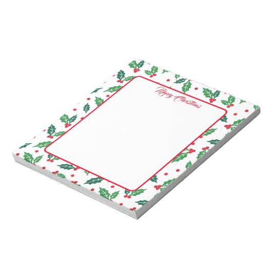 Holiday Notepad Holly Notizblock (Rotiert)