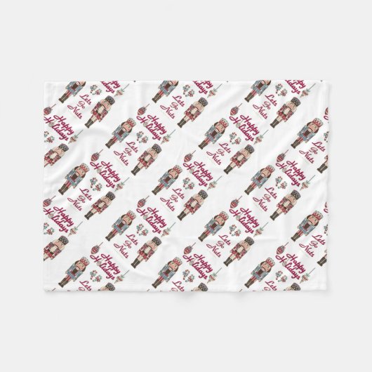 Holiday Nutcracker Lets Go Nuts Fleecedecke (Vorderseite (Horizontal))