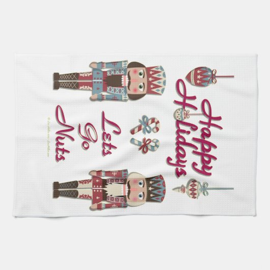 Holiday Nutcracker Lets Go Nuts Geschirrtuch (Horizontal)
