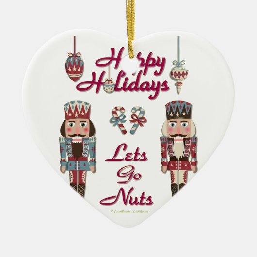 Holiday Nutcracker Lets Go Nuts Keramik Ornament (Vorne)