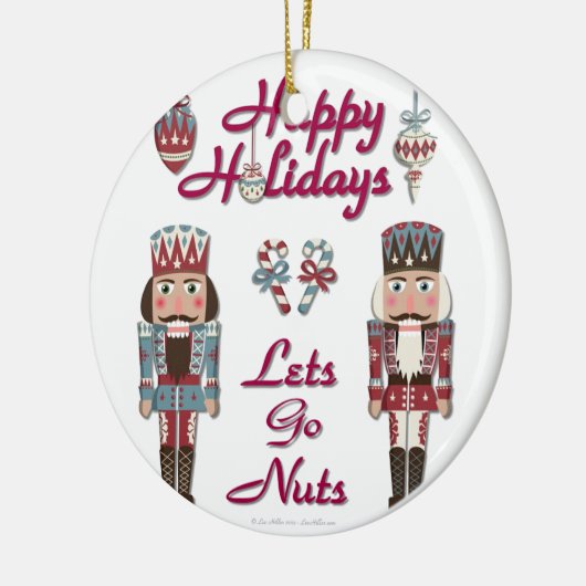Holiday Nutcracker Lets Go Nuts Keramikornament (Links)