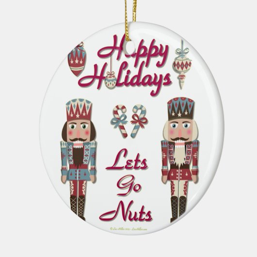 Holiday Nutcracker Lets Go Nuts Keramikornament (Links)