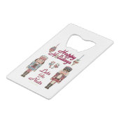 Holiday Nutcracker Lets Go Nuts Kreditkarten Flaschenöffner (Vorderseite Schrägansicht)