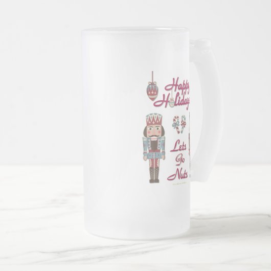 Holiday Nutcracker Lets Go Nuts Mattglas Bierglas (VorderseiteRechts)