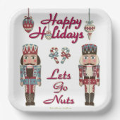 Holiday Nutcracker Lets Go Nuts Pappteller (Vorderseite)