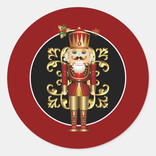 Holiday Nutcracker Runder Aufkleber (Vorderseite)