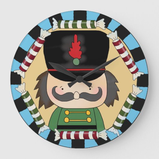 Holiday Nutcracker Wall Clock Große Wanduhr (Vorderseite)