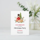 Holiday Nutcracker | Weihnachts-Party Save the Dat Ankündigungspostkarte (Stehend Vorderseite)