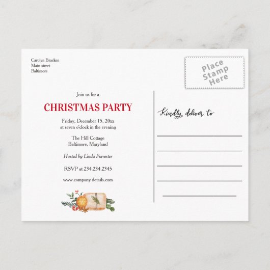 Holiday Nutcracker | Weihnachts-Party Save the Dat Ankündigungspostkarte (Rückseite)