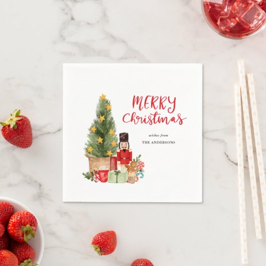 Holiday Nutcracker Weihnachtsbaum-Skript Serviette (Beispiel)