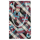 Holiday Nutcracker Weihnachtsgeschenk Karierte Tas Kleine Geschenktüte (Rückseite)