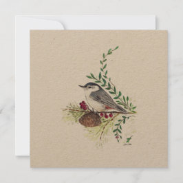 Holiday Nuthatch Bird Malerei Feiertagskarte
