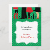 Holiday Office Party Einladung Postkarte (Vorne/Hinten)