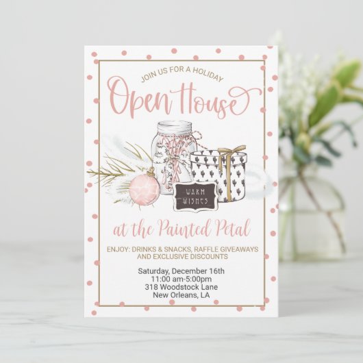 Holiday Open House Einladung (Stehend Vorderseite)