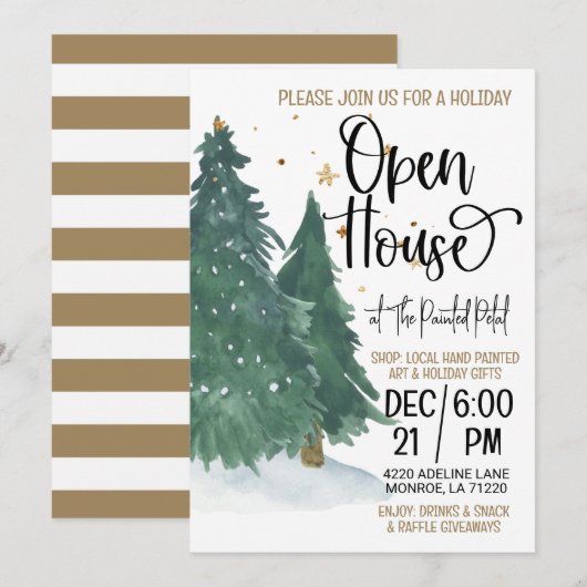 Holiday Open House Einladung (Vorne/Hinten)