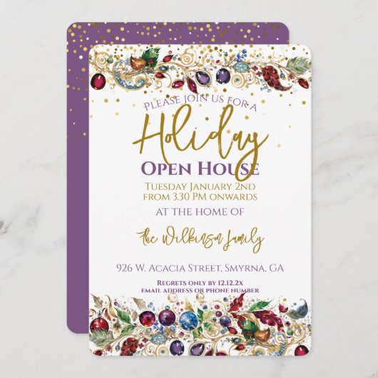 Holiday Open House Einladung (Vorne/Hinten)