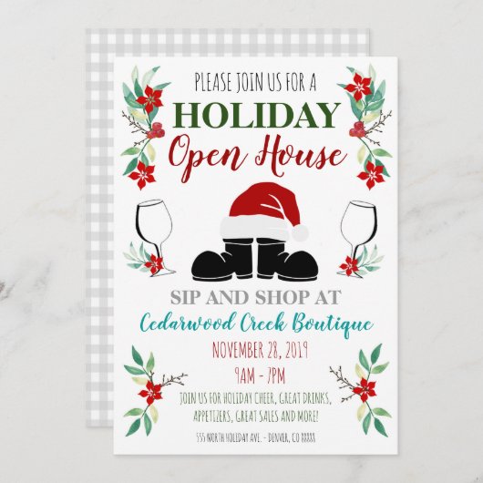 Holiday Open House Einladung (Vorne/Hinten)