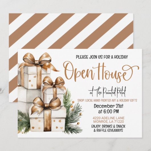 Holiday Open House Einladung (Vorne/Hinten)