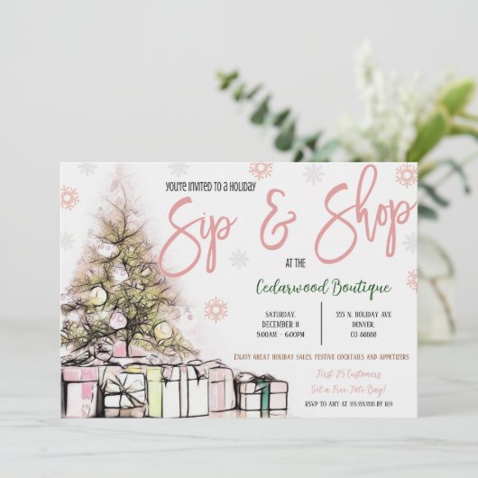 Holiday Open House Einladung (Stehend Vorderseite)