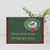Holiday Open House Einladung Männlicher Kardinal (Stehend Vorderseite)