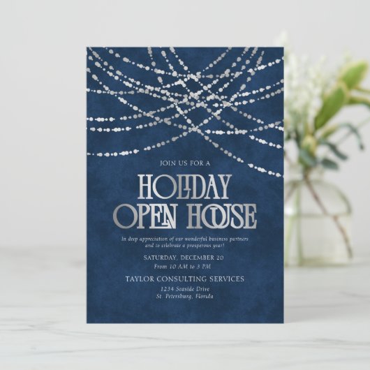 Holiday Open House Invitation Einladung (Stehend Vorderseite)