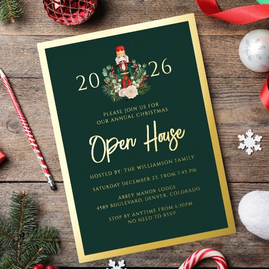 Holiday Open House Nutcracker Weihnachts-Party Folieneinladung