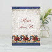 Holiday Open House Rosemaling Einladung (Stehend Vorderseite)