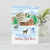 Holiday Open House Weihnachten Party Einladung (Stehend Vorderseite)