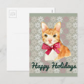 Holiday Orange Tabby Feiertagspostkarte (Vorne/Hinten)