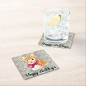 Holiday Orange Tabby Rechteckiger Pappuntersetzer (Vor Ort)